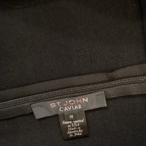 St. John Caviar Womens Black Wool Blend Pencil Skirt Size 10 - Picture 2 of 7